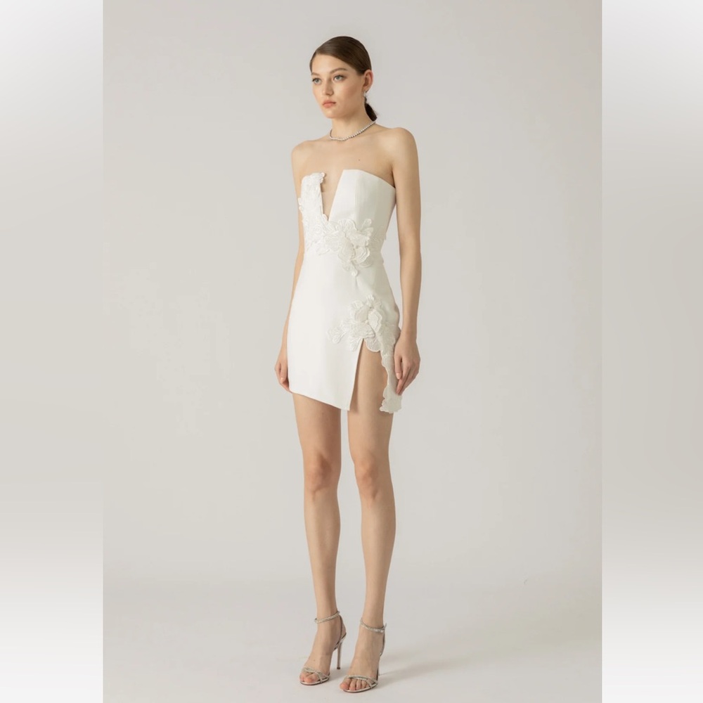 Sau Lee  FLEUR MINI DRESS IN WHITE